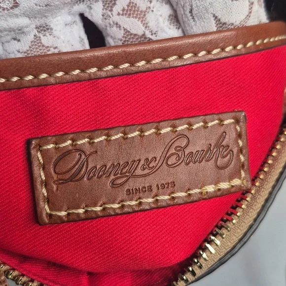 Dooney & Bourke Plum/Burgundy Ostrich-Embossed Crossbody Bag - Picture 17 of 17